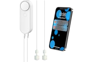 WiFi Water Level Detector with Dual Probe, Smart High/Low Water Level Sensor Alarms, Detached 16.4FT Detection Line, Left and