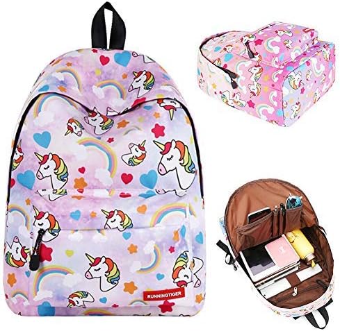 BJHAP Unicorn School Backpack for Boys Teen Girls Kids, 14 Inch Laptop Bag Casual Lightweight Bookbag Women Travel Daypack