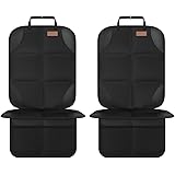 Car Seat Protector, Smart eLf 2Pack Seat Protector Protect Child Seats with Thickest Padding and Non-Slip Backing Mesh Pocket