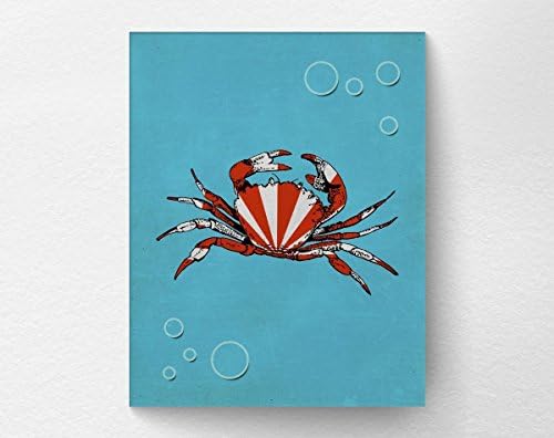 Crab Sea Life Art Print Poster, Coastal Nautical Decor