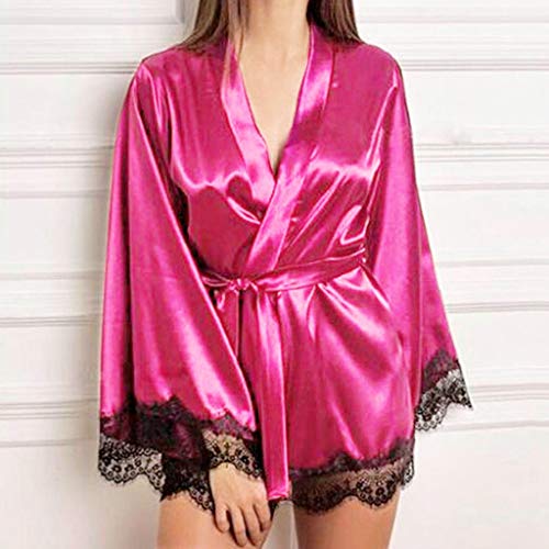 NEARTIME Women's Kimono Satin Robe Satin Lounge Bridesmaids Short Robe Sleepwear
