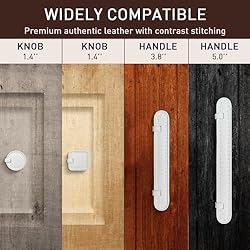 CcHhyyt 2 Pack Leather Cabinet Knobs Hand-Stitch