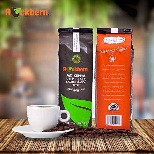 Rockbern SUPREMA Kenyan Coffee Beans. Premium MT. KENYA Whole Bean Coffee. Finest Gourmet