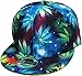 KNW-1469ALL-MG BLK Leaf Galaxy Print Brim Snapback Hat Cap