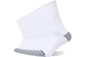 EnerWear 10P Pack Unisex Cotton Moisture Wicking Cushion Crew Socks