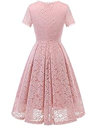 Vestido para dama de honor, estilo vintage, diseño floral, encaje y cóctel