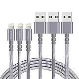 Qiangson Phone Cable Nylon Braided 3 Pack 6 ft Charging Cable Cord to USB Cable Charger Compatible iPhone iPad More (Gray)