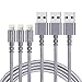 Qiangson phone cable nylon braided 3 pack 6 ft charging cable cord to usb cable charger compatible iPhone iPad more (Gray)