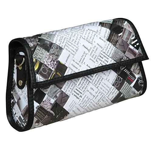 Trapezoid shape cross-body clutch bag made of magazine paper - FREE SHIPPING, upcycled upcycle upcycling recycling different person vegetarians products eco friendly people enthusiasts enthusiast