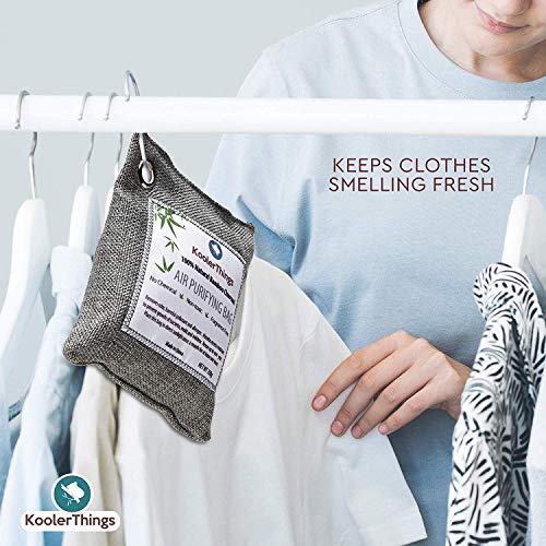KoolerThings 9 Pack - Bamboo Charcoal Air Purifying Bags (1 X 1000g) (4 X 200g) (4 X50g) Natural Air Fresheners & Odor Eliminators for Home, Pets, Car, Closet, Shoes
