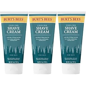 Burts Bees Cooling Shave Cream with Aloe & Hemp  For Men  5 Ounces (3 Pack)