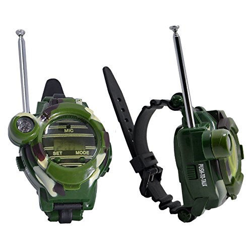 Kids Walkie Talkies Watch Walky Talky Set Camo Outdoor Army Toys 150 Meters Long Range Two Way Radios for Children Gifts Camouflage Watch 7 in 1 (2 PACK) - Thumbnail 4