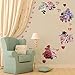 Valentine's Day Peony Flowers Wall Decal, Vinyl Love Heart Window Cling Decal, Floral Blooming Roses Wall Decor, Coloful Girls Love Decal