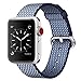 Smart Watch Band, Uitee Newest Woven Nylon Band for Apple Watch Series 38mm 3/2/1 , Comfortably Light With Fabric-Like Feel Wrist Strap Replacement (Midnight Blue Check Woven Nylon)