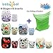 Babygoal Baby Cloth Diapers, One Size Reusable Adjustable Pocket Diaper Pail 6pcs Diapers + 6 Inserts+One Wet Bag,Girl color 6FG30