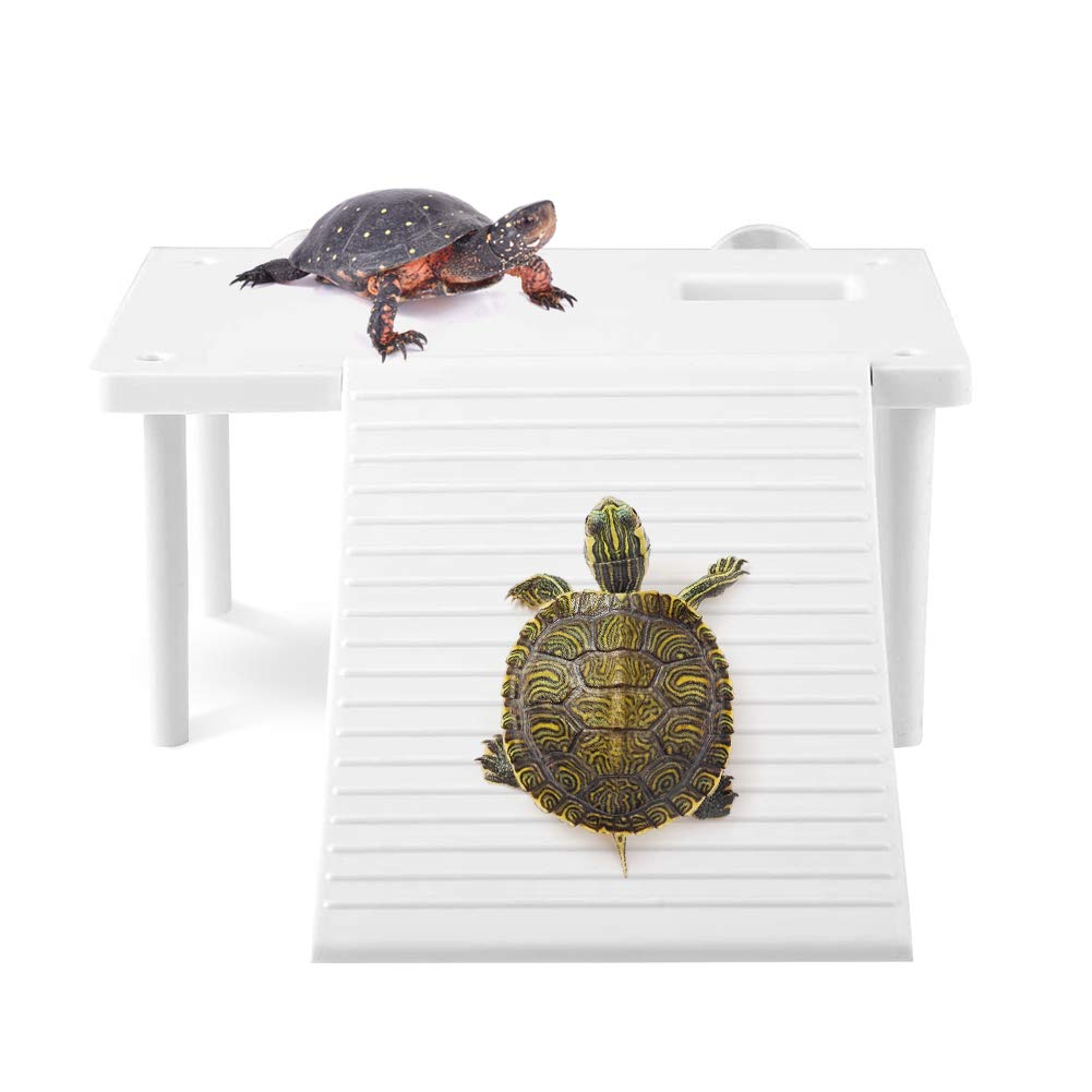 YOUTHINK Reptiles Tortoise Floating Platform with Climbing Ladder Terrarium Aquarium Tank Ornament Turtle Pier Floating Reptiles Basking Platform for Lizard Turtle Spider