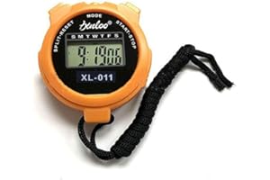 Electronic Digital Sport Stopwatch Timer, Handheld Sport Date Timer for Sports Coaches Fitness Coaches and Referees Orange