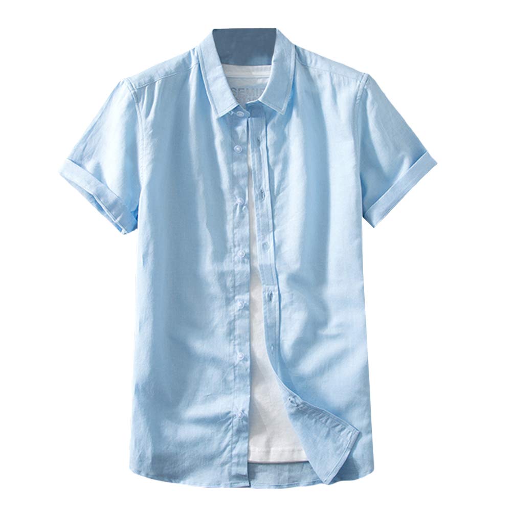 メンズ リネン シャツ スタンドカラー 綿麻シャツ おしゃれ 純色 シャツ 春夏 カジュアル ワイシャツ 通勤 通学 通気 清涼 簡約スタイル ホワイト シャツ