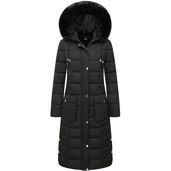 Marikoo Long Fall & Winter Coat for Women | Detachable Hood