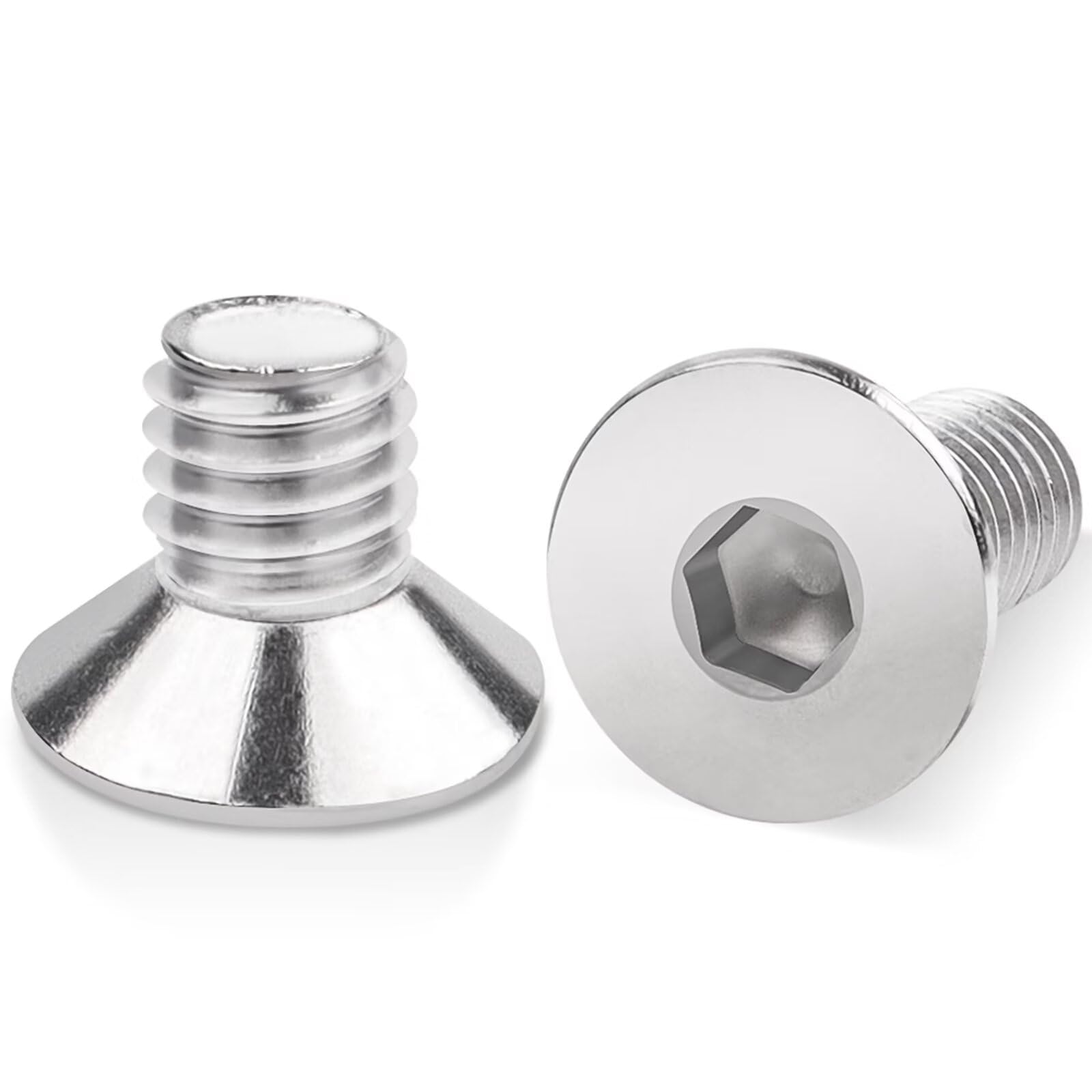 100Pcs M4 (4mm x 12mm) Hex Socket Countersunk Machine Screws, M4 Countersunk Bolts 12mm, Leryati Din7991 A2-Stainless Steel Hexs Countersunks Screws - Countersunks Hexs Bolts