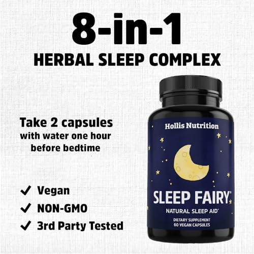 Sleep Fairy Natural Sleep Aid Melatonin 10mg, LTheanine, 5HTP, Valerian Root, GABA