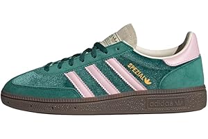 adidas Womens Handball Spezial Shoe, Collegiate Green/Clear Pink/Cream White, 8
