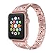 Wearlizer Rose Gold Bling Compatible with Apple Watch Bands 38mm 40mm Womens Rhinestone for iWatch Replacement Stainless Steel X Wristband Beauty Dress Bracelet(Metal Hand Removal Link) Series 4 3 2 1
