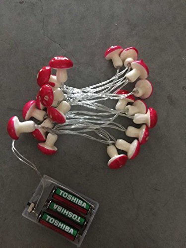 Sunniemart 20 LED Warm White String Light Battery Operated Mushroom Fairy Lights for Christmas, Wedding, Party Decoration