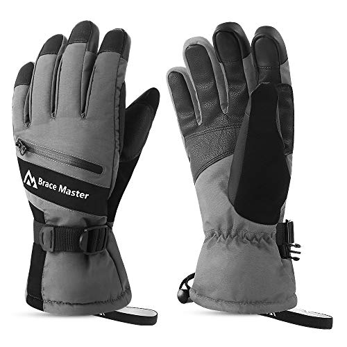 image for Brace Master Waterproof Ski Gloves - Touchscreen 3M Thinsulate Warm Wi