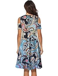 ETCYY Vestido casual, de verano, con abertura en los hombros, con bolsillos, para dama