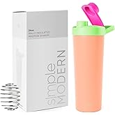 Simple Modern Stainless Steel Shaker Bottle with Ball 24oz | Metal Insulated Cup for Protein Mixes, Shakes and Pre Workout | Rally Collection | Zesty Mix