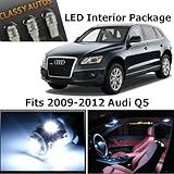 Classy Autos Audi Q5 WHITE LED Lights Interior Package Kit 8R (12 Pieces)