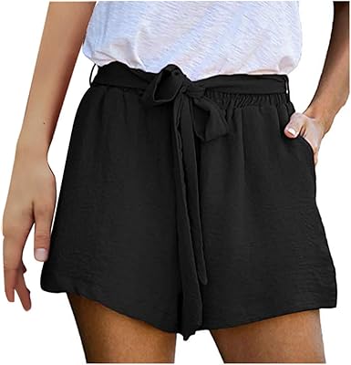women's elastic waist shorts with pockets