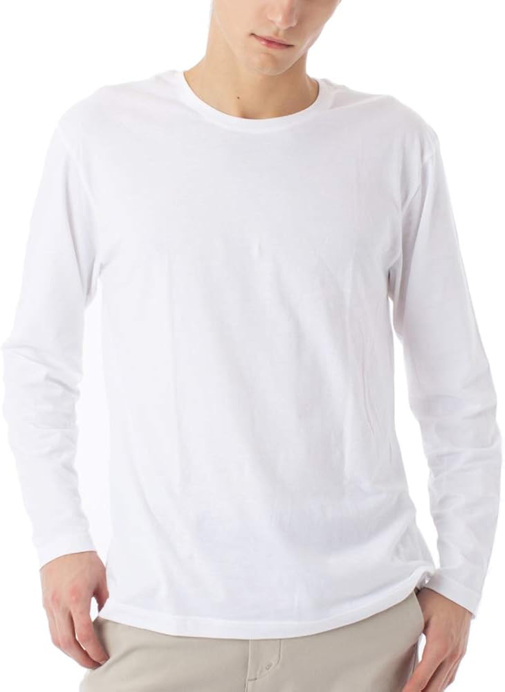 Tシャツ メンズ ロンt 長袖 透けにくい180gtシャツ 無地 コットン ロングtシャツ Tシャツ カットソー 通販 Amazon