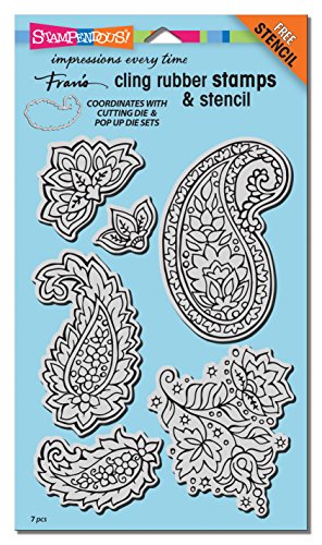 Stampendous CRS5100 Cling Rubber Stamp Set, Paisley Pattern W/Template