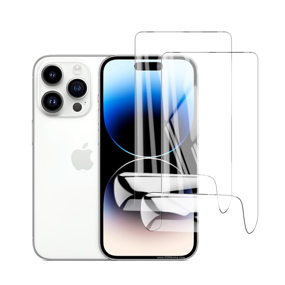 Glcrrpu 2 Pack Screen Protector for iPhone 14 Pro[6.1inch] High Sensitive Hydrogel TPU Film HD Clear Flexible,Self-Healing[Not Tempered Glass]