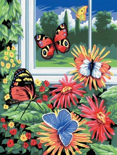 elebaby DIY Filling Oil Canvas Paint by Number Kit Multi-Colored Animals Painting