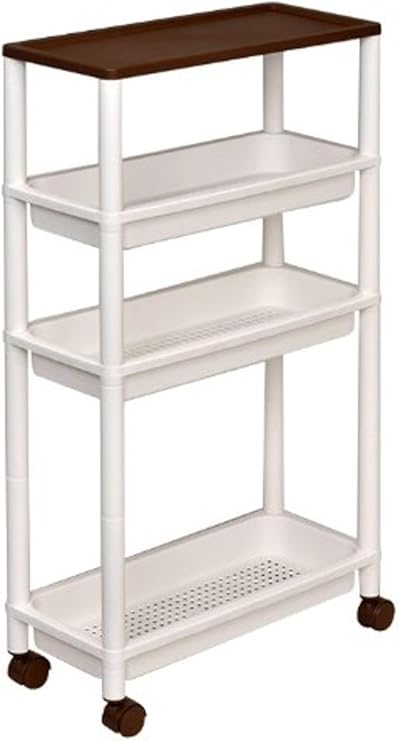 Amazon Co Jp 和泉化成 キッチンワゴン スリムワゴンt 4段 ブラウン 3998br ホーム キッチン