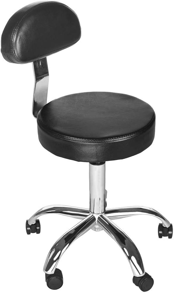 Funic US Fast Shipment Rolling Stool Drafting Chair with Backrest Salon Spa Stool Swivel Chair Tattoo Massage Stool,Adjustable Hydraulic Rolling Salon Stool Chair for Office Desk Home(Black): Clothing