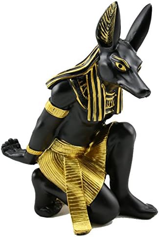 7 Inch Old Fashion Vintage Anubis God Egyptian Guardian Mythological Table Statue Desk Figurine Wine Holder