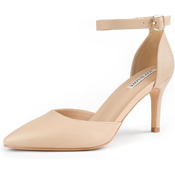 JOEupin Women's Pointed Toe Stiletto Heels — 4 Inch D'Orsay Pumps With Ankle Strap For Weddings, Parties & Office Wear - View #9