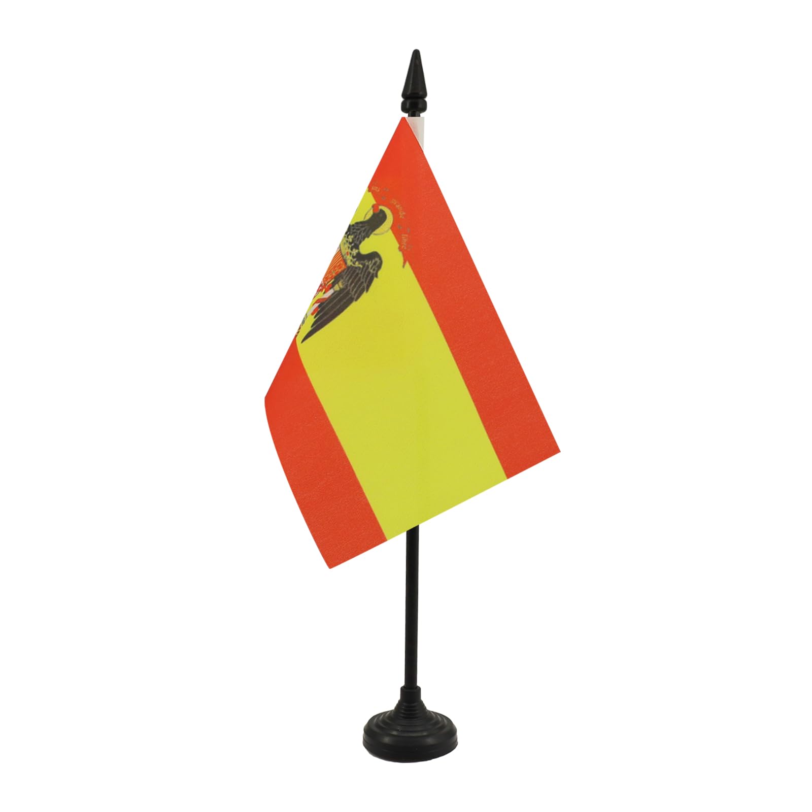 AZ FLAG - Spain 1977-1981 Table Flag 4'' x 6'' - Spanish Office Mini Banner 100% Polyester 15 x 10 cm - Mini Desk Flag with 10'' Pole and Black Plastic Base