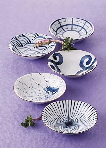SaikaiToki Japanese style pattern Ellipse plates set (5 plates,5 patterns) From Japan 31986