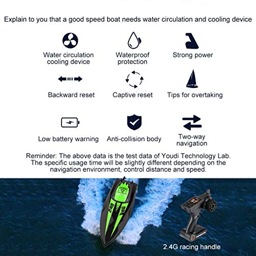 Graysky 2.4Ghz High Speed Hobby Grade Professional RC Remote Radio Control Racing Boat, 40KM/h Huge Large RC Racing Assault Boat with Brushless Motor and Water Cooling for Outdoor Sports