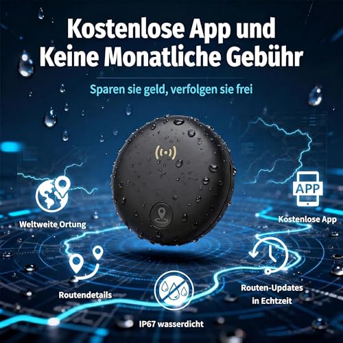 GPS Tracker Car (Compatible with iOS & Android) GPS Tracker Car without ABO Integrated, Strong Magnetic Suction Power Mini GPS Tracker Global Cover Worldwide IP67 for Cars, Motorcycles, Bicycles