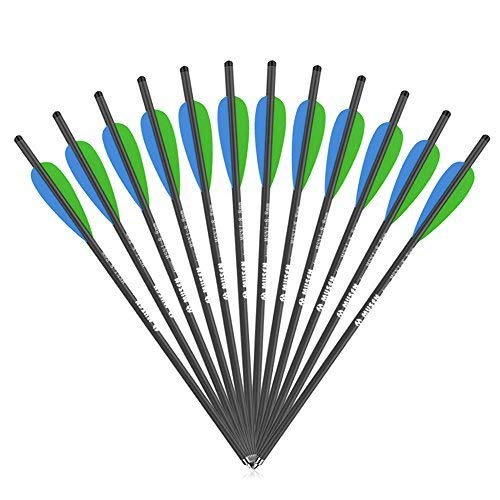 Musen 20 Inch Carbon Crossbow Arrows, Hunting Crossbow Bolts with 4