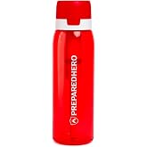 Prepared Hero SafeSip Filtered Water Bottle &mdash; Advanced Electro-Adsorptive Multi-Stage Filtration | 26 oz Reusable Bottle for Travel, Emergency &amp; Daily Use | Food-Safe Materials | Red, 1 Pack