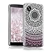 kwmobile Clear Case Compatible with LG Google Nexus 5 - TPU Smartphone Backcover - Indian Sun Light Pink/White/Transparent