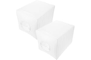 NIYANGLE 2pcs Foldable Square Paper Lanterns 22x30cm White Paper Lamp Shades for Party and Indoor Chinese