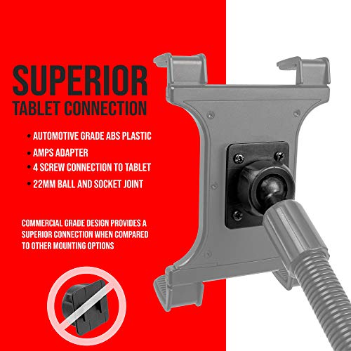 Tablet Mount for Car and Truck TACKFORM [ELD Mount] Industrial 22 Inch Aluminum Rod Gooseneck